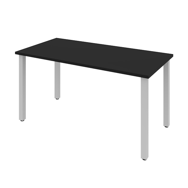 Universel 60W Table Desk with Square Metal Legs, Black
